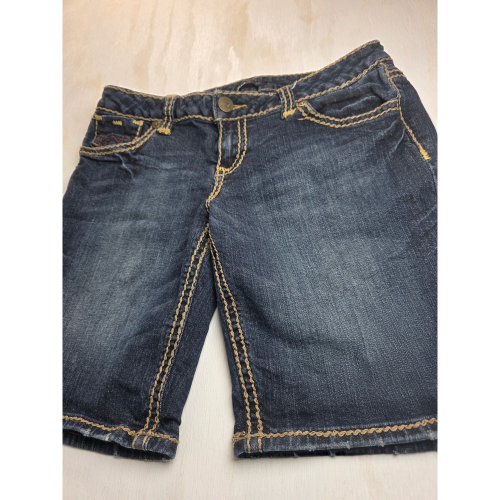 L2 Jeans Womens Size 13 Dark Wash Thick Stitch Star Pocket Denim Shorts Y2K Boho